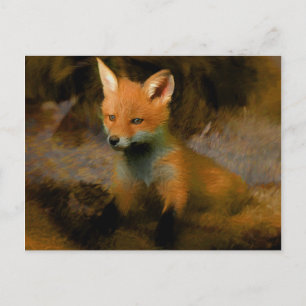 Carte Postale Petit bébé Fox Cub Portrait