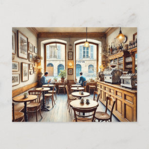 Carte Postale Petit café à Genève Suisse