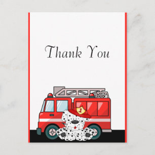 Carte Postale Petit Camion-feu rouge, Anniversaire dalmate
