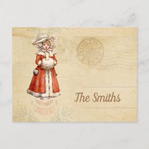 Carte Postale Petit Caroleur victorien Noël personnalisé