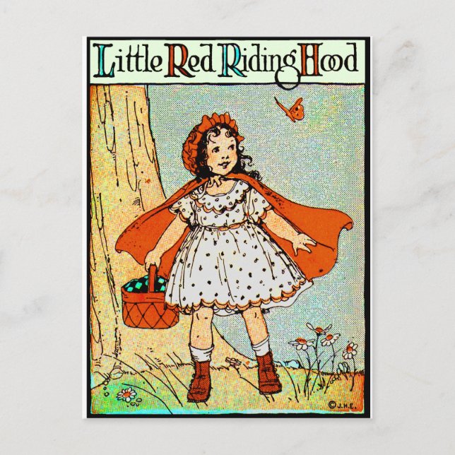Carte Postale Petit chapeau rouge Vintage mou (Devant)