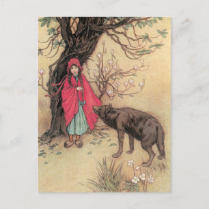 Carte Postale Petit chapeau rouge vintage par Warwick Goble