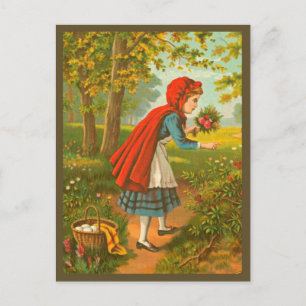 Carte Postale Petit chaperon rouge - Conte de fée Vintage
