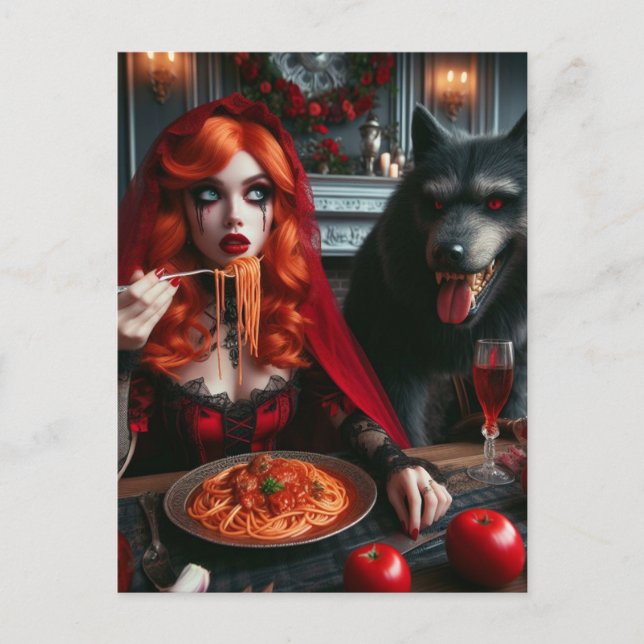 Carte Postale Petit Chaperon Rouge Dark Fantasy  (Devant)