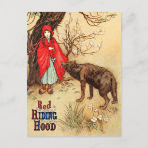 Carte Postale Petit chaperon rouge et Big Bad Wolf