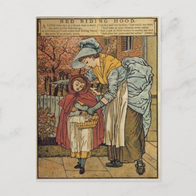 Carte Postale Petit chaperon rouge par Walter Crane 1845 ~ 1915 (Devant)