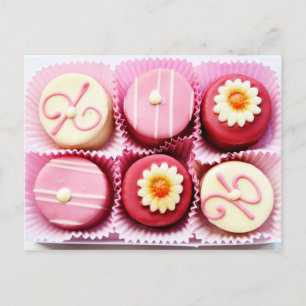 Carte Postale Petit chocolat rose et blanc