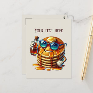 Carte Postale Petit-déjeuner amusant pour les amateurs de crêpes