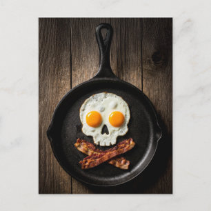 Carte Postale Petit déjeuner de crâne – Art d'humour alimentaire