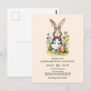 Carte Postale Petit déjeuner de Pâques & Chasse aux œufs   Lapin