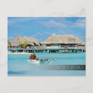 Carte Postale Petit déjeuner de style Bora Bora service en canoë
