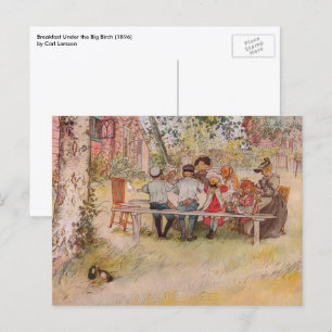 Carte Postale Petit déjeuner sous le grand bouleau de Carl Larss
