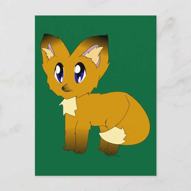 Carte Postale Petit Fox délabré mignon (Devant)