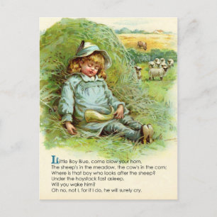 Carte Postale Petit Garçon Blue Nursery Rhyme
