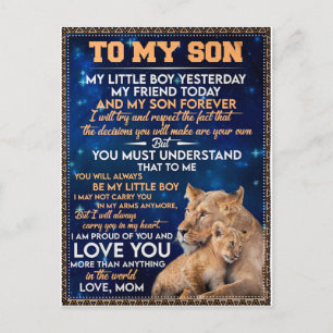 Carte Postale Petit Garçon Hier Ami Aujourd'Hui-Lion Maman À Fil