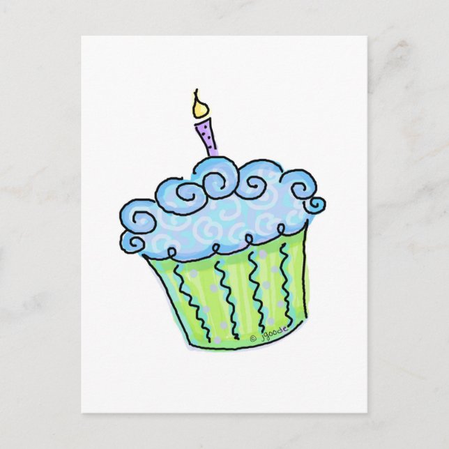 Carte Postale Petit gâteau bleu (Devant)
