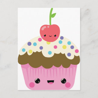 Carte Postale Petit gâteau mignon de Kawaii