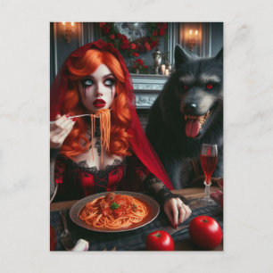 Carte Postale Petit Imaginaire rouge foncé