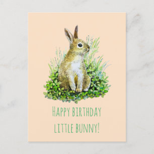 Carte Postale petit lapin heureux anniversaire