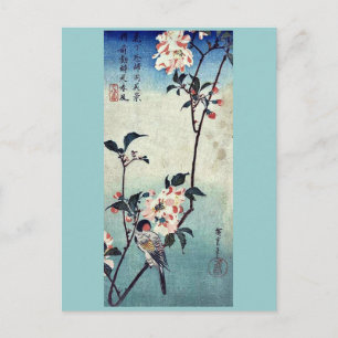 Carte Postale Petit oiseau sur une branche par Andō, Hiroshige