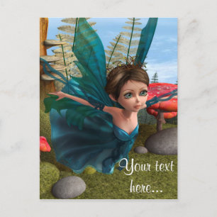 Carte Postale Petit papillon fée volant