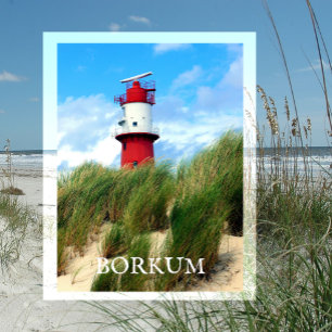 Carte Postale Petit phare, Borkum, Frise orientale, Allemagne