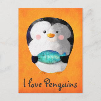 Carte Postale Petit Pingouin mignon