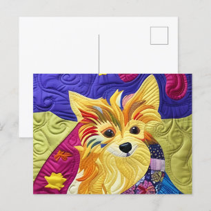 Carte Postale Petit Pom Puppy Quilt Comme Design
