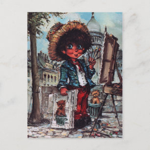 Carte Postale Petit Poulbot peintre
