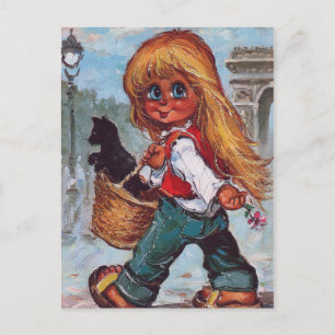 Carte Postale Petit Poulbot sur les Champs Elysées