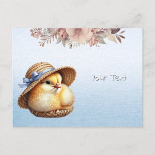 Carte postale Petit Poussin Ruban Bleu