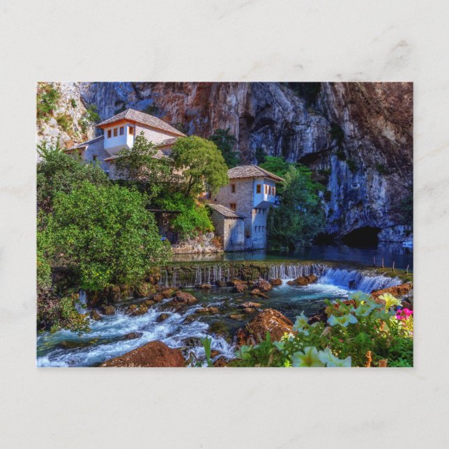 Carte Postale Petit village Blagaj sur la cascade de Buna, Bosni (Devant)