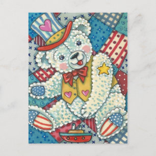 CARTE POSTALE PETITE BAIE TEDY PATRIOTIQUE, BATEAU ET PATCHWORD