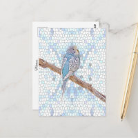 Petite bougie bleue sur arrière - plan en mosaïque