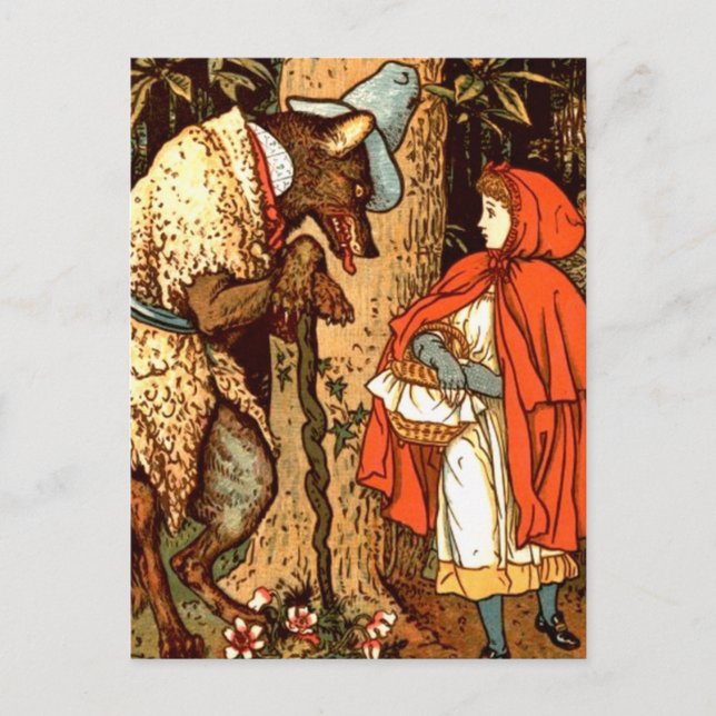 Carte Postale Petite Conte Fée Imaginaire Red Riding Hood (Devant)
