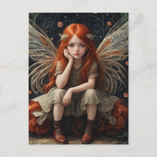 Carte Postale Petite Fée Adorable Aux Cheveux De Gingembre