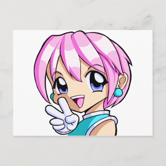 Carte Postale Petite fille Anime (Devant)