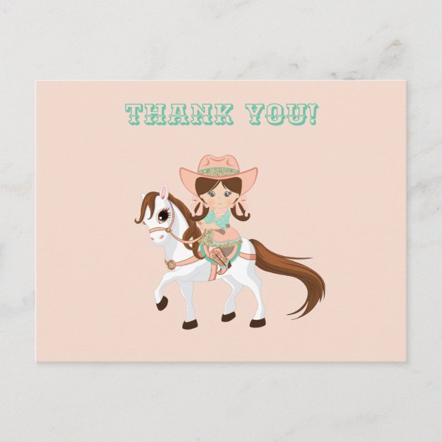 Carte Postale Petite fille au cheval Filles Merci de l'Ouest (Devant)