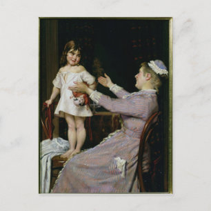 Carte Postale Petite fille avec une poupée et son infirmière, 18