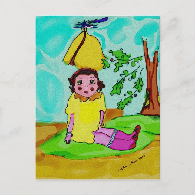 Carte Postale petite fille histoire (Devant)