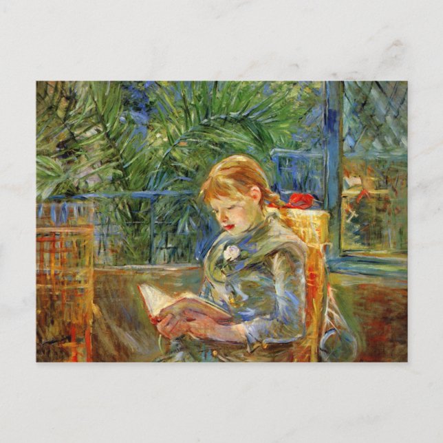 Carte Postale Petite fille, lecture par Berthe Morisot (Devant)