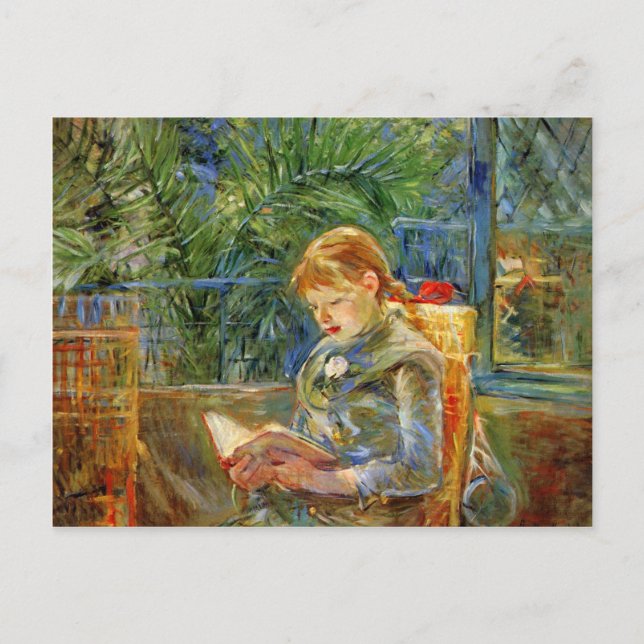 Carte Postale Petite fille, lecture par Berthe Morisot (Devant)