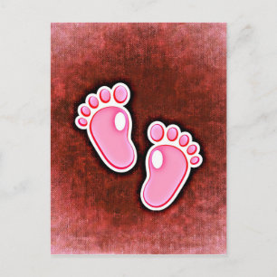 Carte Postale petite fille pas pieds mignon s'attendant nouveau-