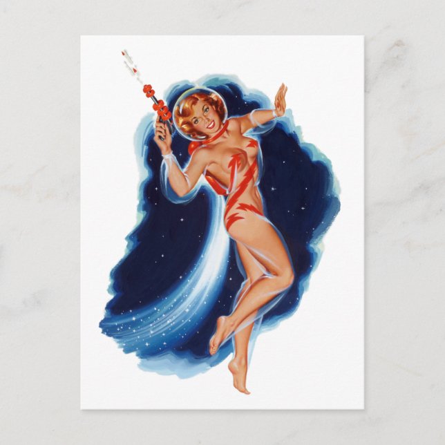 Carte Postale Petite fille spatiale (Devant)