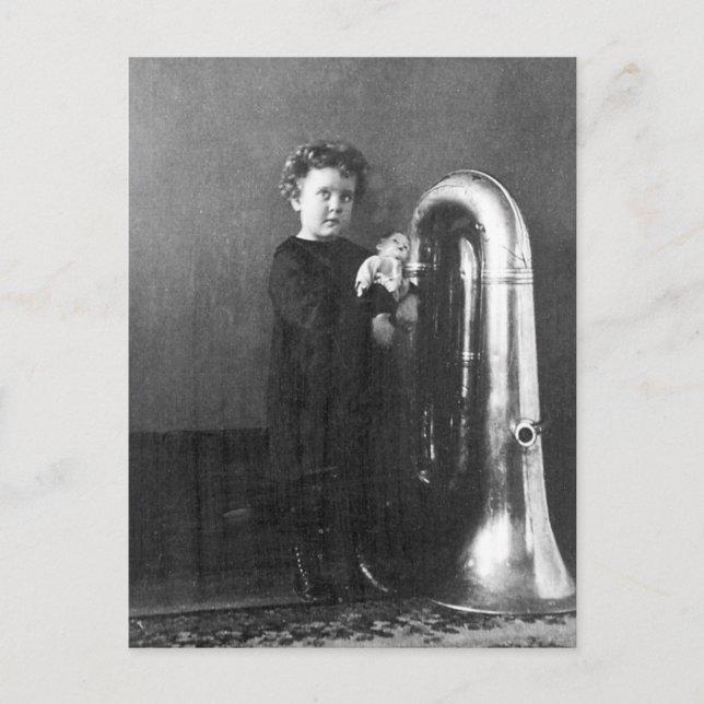 Carte Postale Petite fille Tuba (Devant)