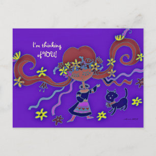 Carte Postale Petite fille Ukrainienne Folk Art par Vera Trembac