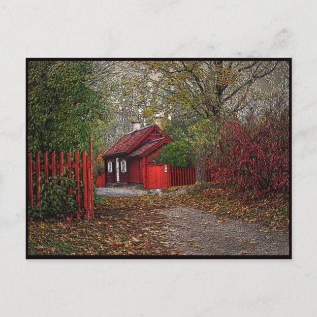 Carte Postale Petite maison rouge (Devant)