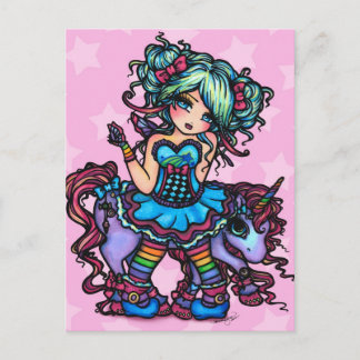 Carte Postale Petite Miss Deelish Fairy Unicorn Princesse Imagin