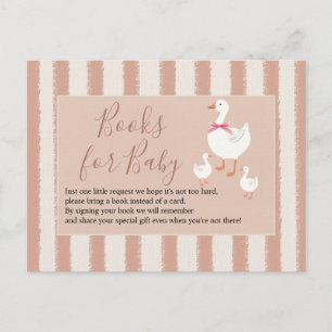 Carte Postale Petite oie rayée rose poussiéreux Livres pour bébé