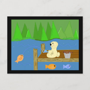 Carte Postale Petite ours sur le quai